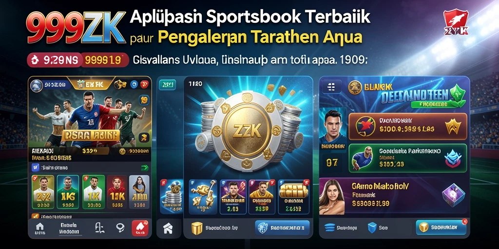 Tampilan antarmuka pengguna aplikasi Sportsbook 999ZK yang menarik.