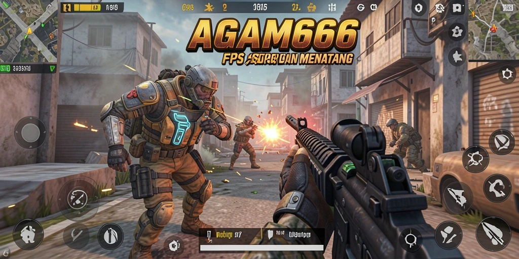 Gameplay AGAM66 yang seru dengan pertempuran FPS intens.