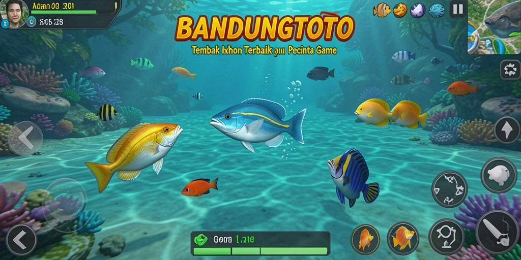 Tampilan gameplay <strong>BANDUNGTOTO</strong> yang seru saat menembak ikan.