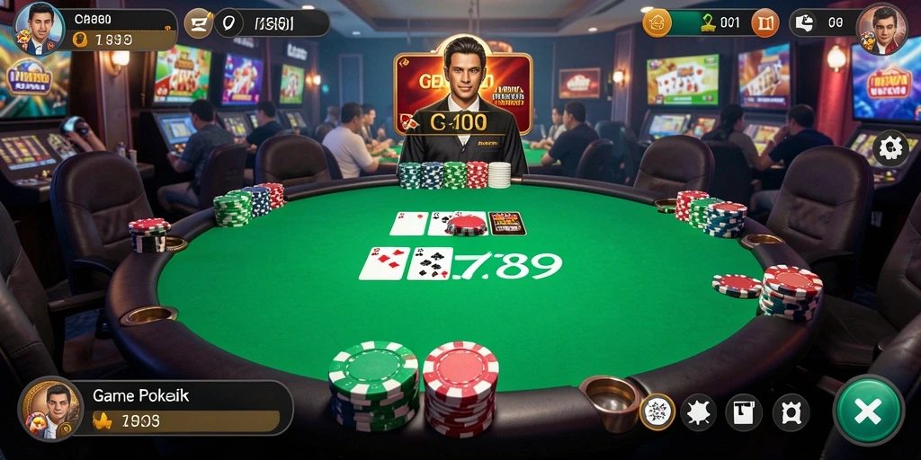Tampilan gameplay C789 yang menarik dalam permainan Poker.