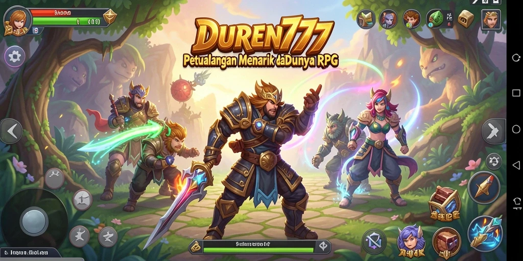 Screenshot gameplay <strong>DUREN777</strong> menampilkan aksi pertarungan seru di dunia RPG.