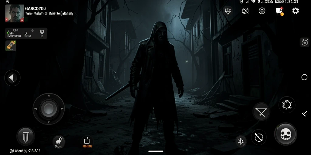 Screenshot dari gameplay <strong>GARCO200</strong> menunjukkan suasana menyeramkan dan menegangkan.
