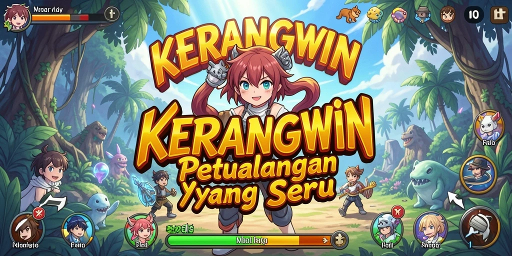 Tampilan gameplay KERANGWIN dengan karakter anime yang menawan.