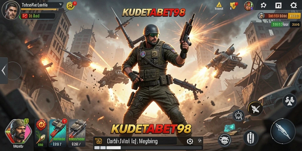 Screenshot menampilkan aksi mendebarkan dalam KUDETABET98.