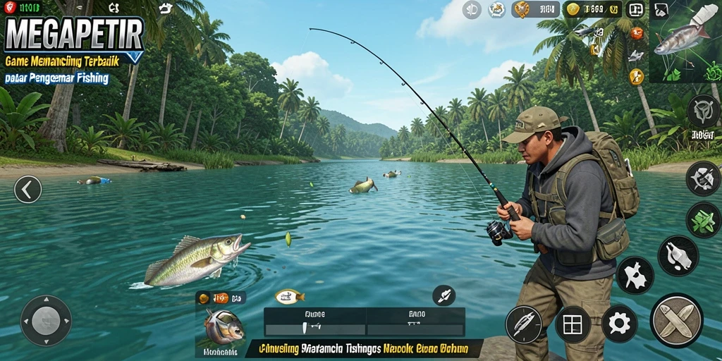 Tangkapan ikan besar dalam gameplay MEGAPETIR yang seru.