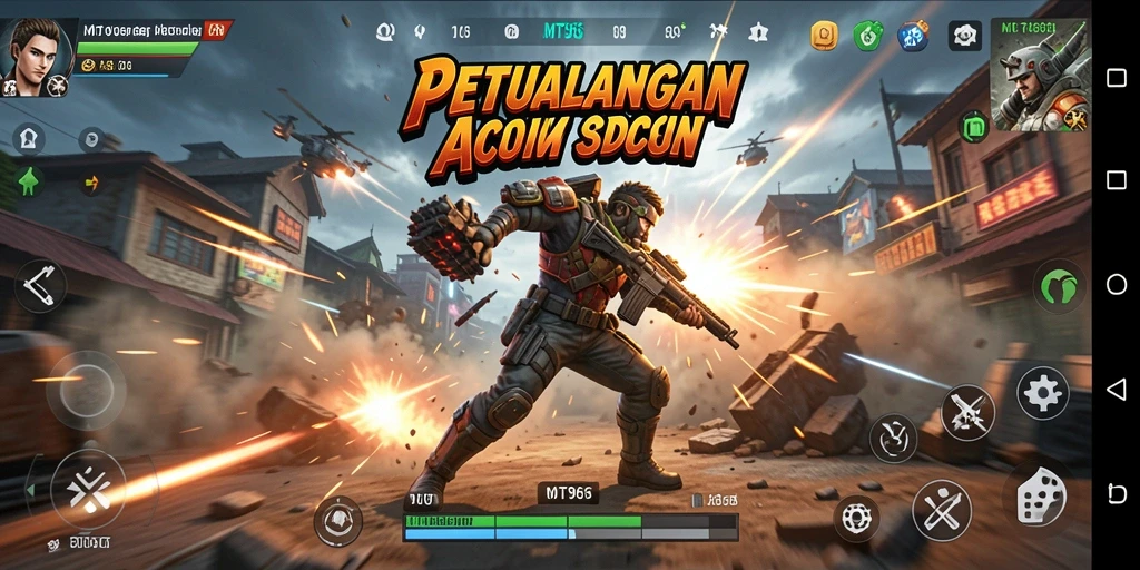 Tampilan gameplay seru dan mendebarkan di MT966.