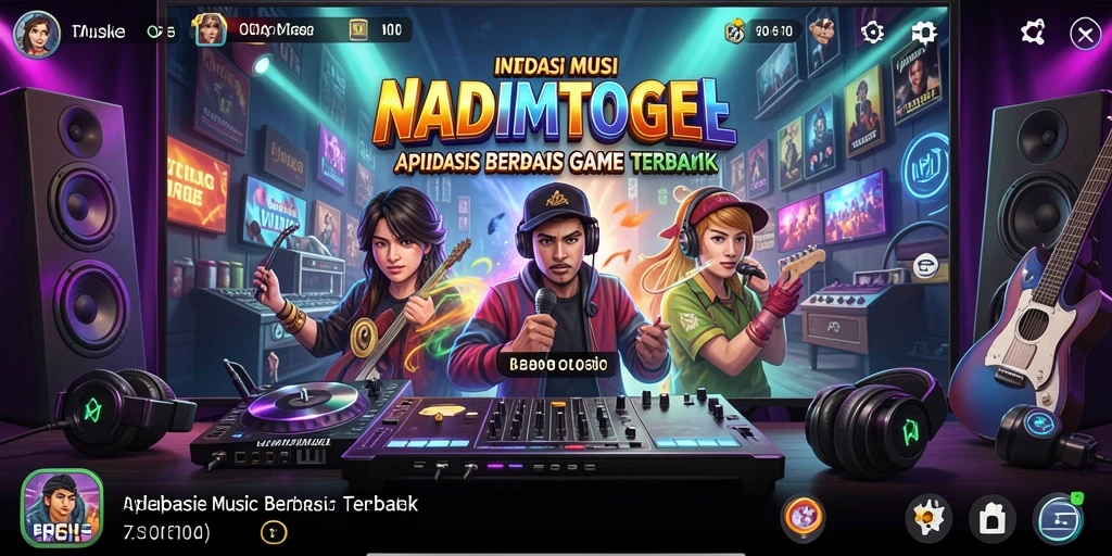 Tampilan gameplay NADIMTOGEL dengan interaksi musik yang seru.