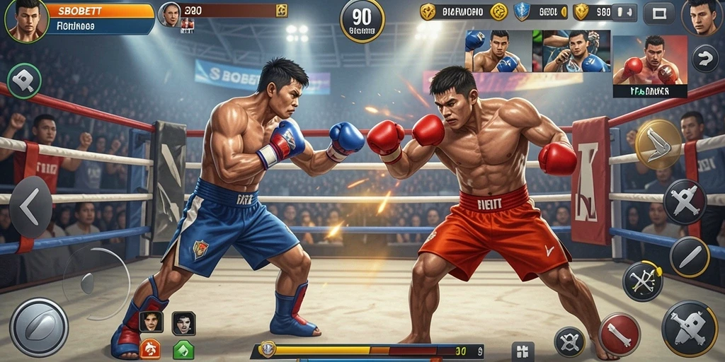 Tampilan aksi dinamis dari gameplay SBOBET yang menegangkan.