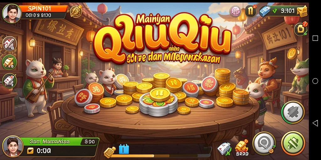 Tampilan utama SPIN101 dengan gameplay QiuQiu yang seru.
