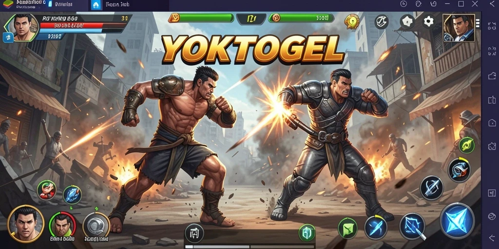 Tangkapan layar gameplay YOKTOGEL menampilkan aksi pertarungan yang intens.