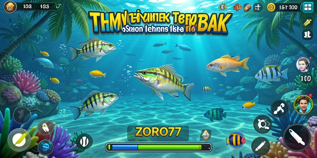 Tampilan menarik dari gameplay ZORO77 saat menembak ikan.