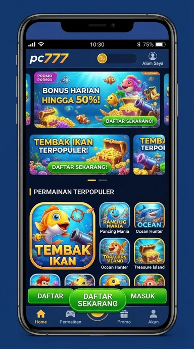 Antarmuka pengguna pc777 yang mudah digunakan dan menarik.